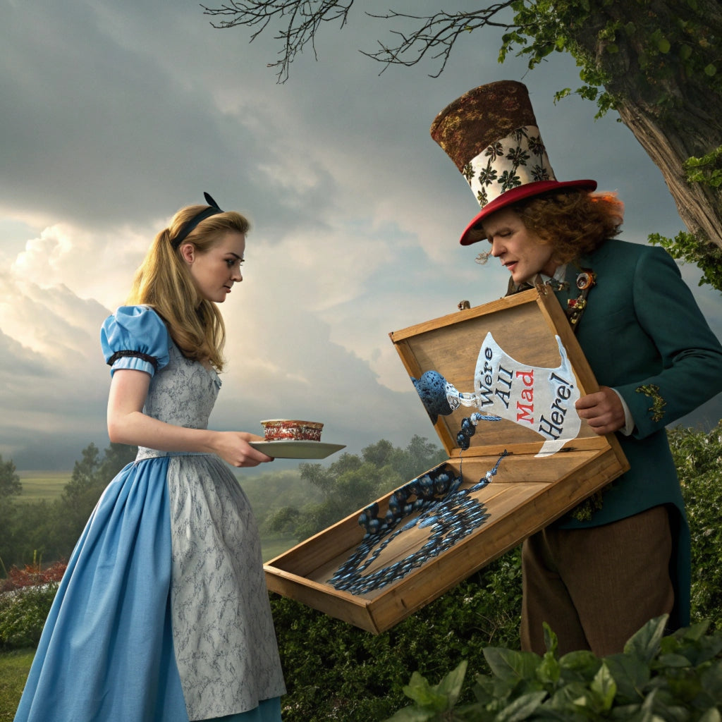 Mala | Meditation Beads | Alice in Wonderland Pendant | 108 Beads | Queen of Hearts Keepsake Gift Box