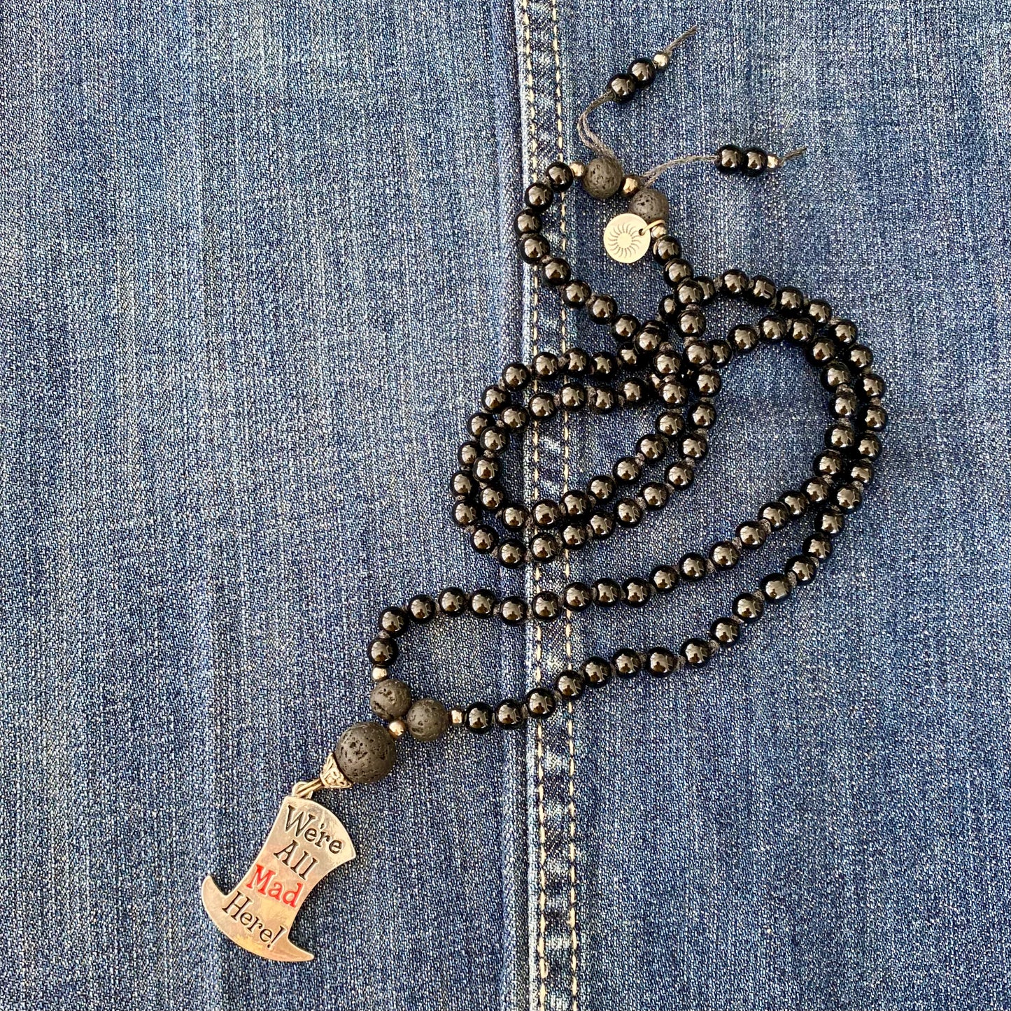 Mala | Meditation Beads | Alice in Wonderland Pendant | We’re All Mad Here | 108 Beads