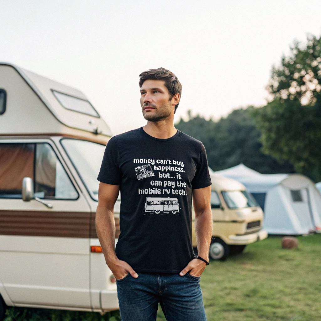 RV Tech Humor | RV Lifestyle Tee | Camping Season Humor | Custom Design | Short Sleeve T-shirt